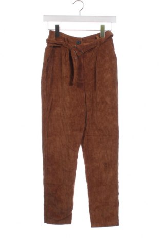 Pantaloni de velvet de femei Bershka, Mărime XS, Culoare Maro, Preț 13,35 Lei