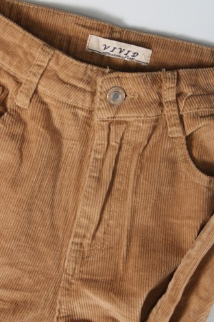 Γυναικείο κοτλέ παντελόνι Vivid, Μέγεθος XS, Χρώμα  Μπέζ, Τιμή 2,87 €