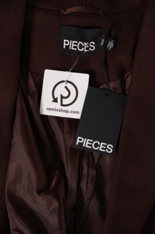 Γυναικείο παλτό Pieces, Μέγεθος L, Χρώμα Καφέ, Τιμή 23,60 €