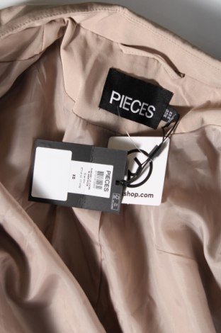 Γυναικείο σακάκι Pieces, Μέγεθος XS, Χρώμα  Μπέζ, Τιμή 13,10 €