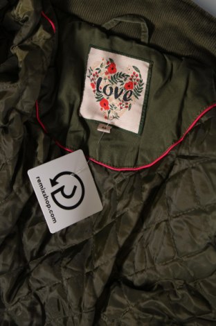 Γυναικείο μπουφάν Love, Μέγεθος M, Χρώμα Πράσινο, Τιμή 6,10 €