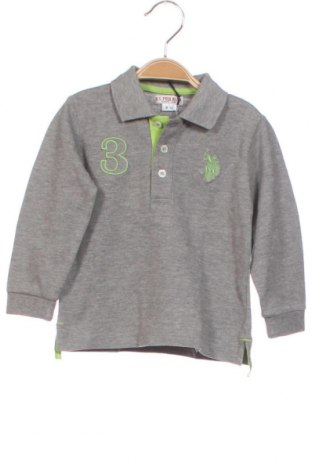 Детска блуза U.S. Polo Assn., Размер 9-12m/ 74-80 см, Цвят Сив, Цена 59,00 лв.