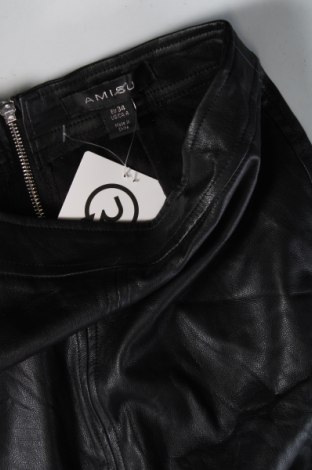 Δερμάτινη φούστα Amisu, Μέγεθος XS, Χρώμα Μαύρο, Τιμή 2,69 €