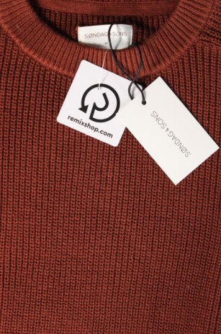 Мъжки пуловер Sondag & Sons, Размер M, Цвят Кафяв, Цена 7,36 лв.