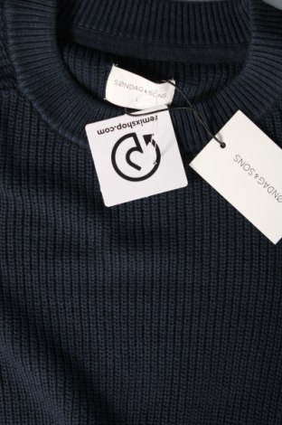 Мъжки пуловер Sondag & Sons, Размер L, Цвят Син, Цена 7,36 лв.
