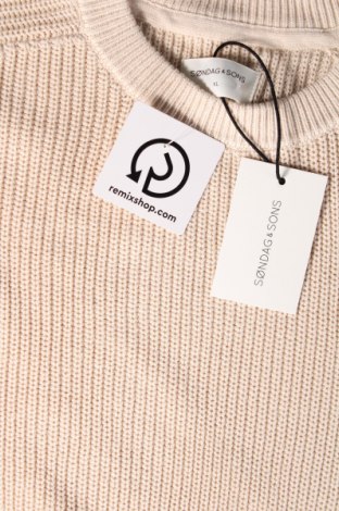 Мъжки пуловер Sondag & Sons, Размер XL, Цвят Бежов, Цена 12,42 лв.