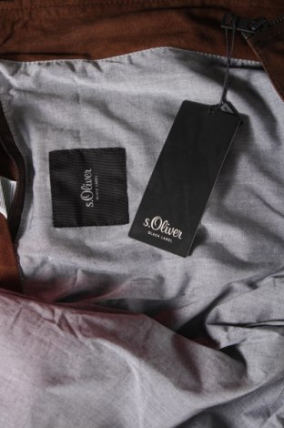 Ανδρικό δερμάτινο μπουφάν S.Oliver Black Label, Μέγεθος XL, Χρώμα Καφέ, Τιμή 248,97 €