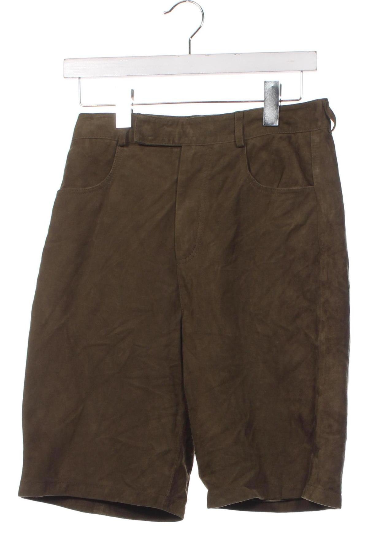 Дамски къс кожен панталон Deadwood, Размер XS, Цвят Зелен, Цена 21,42 лв.