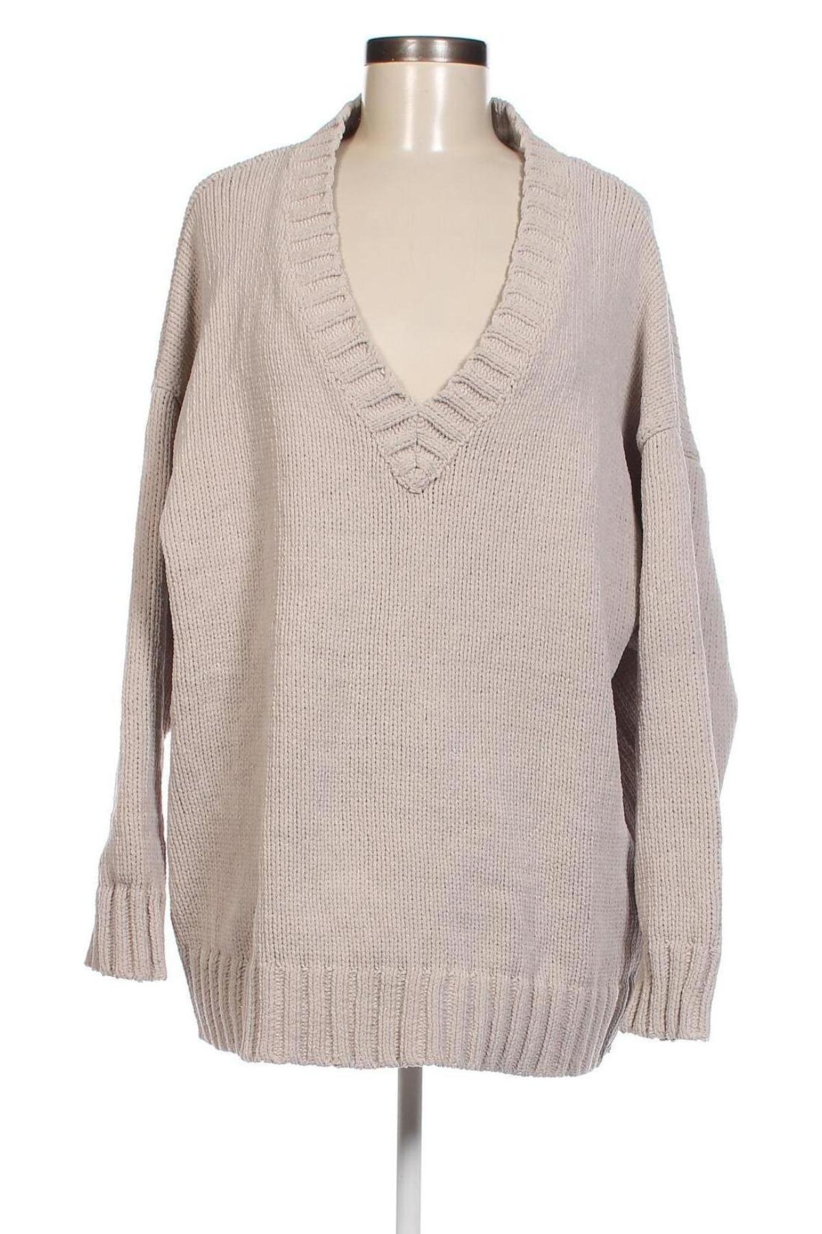 Дамски пуловер Bershka, Размер L, Цвят Бежов, Цена 7,25 лв.
