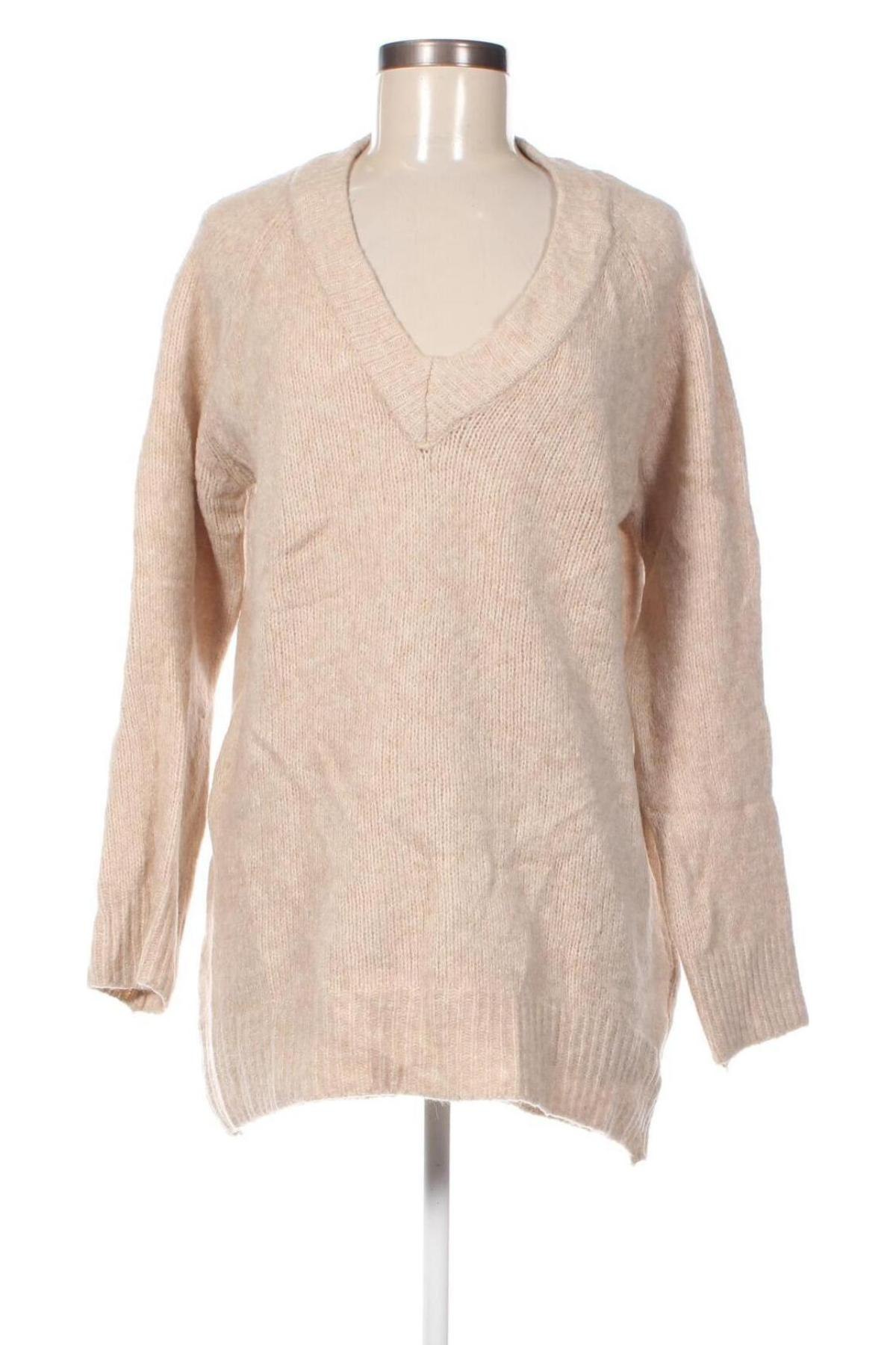 Дамски пуловер Bershka, Размер XS, Цвят Бежов, Цена 7,83 лв.