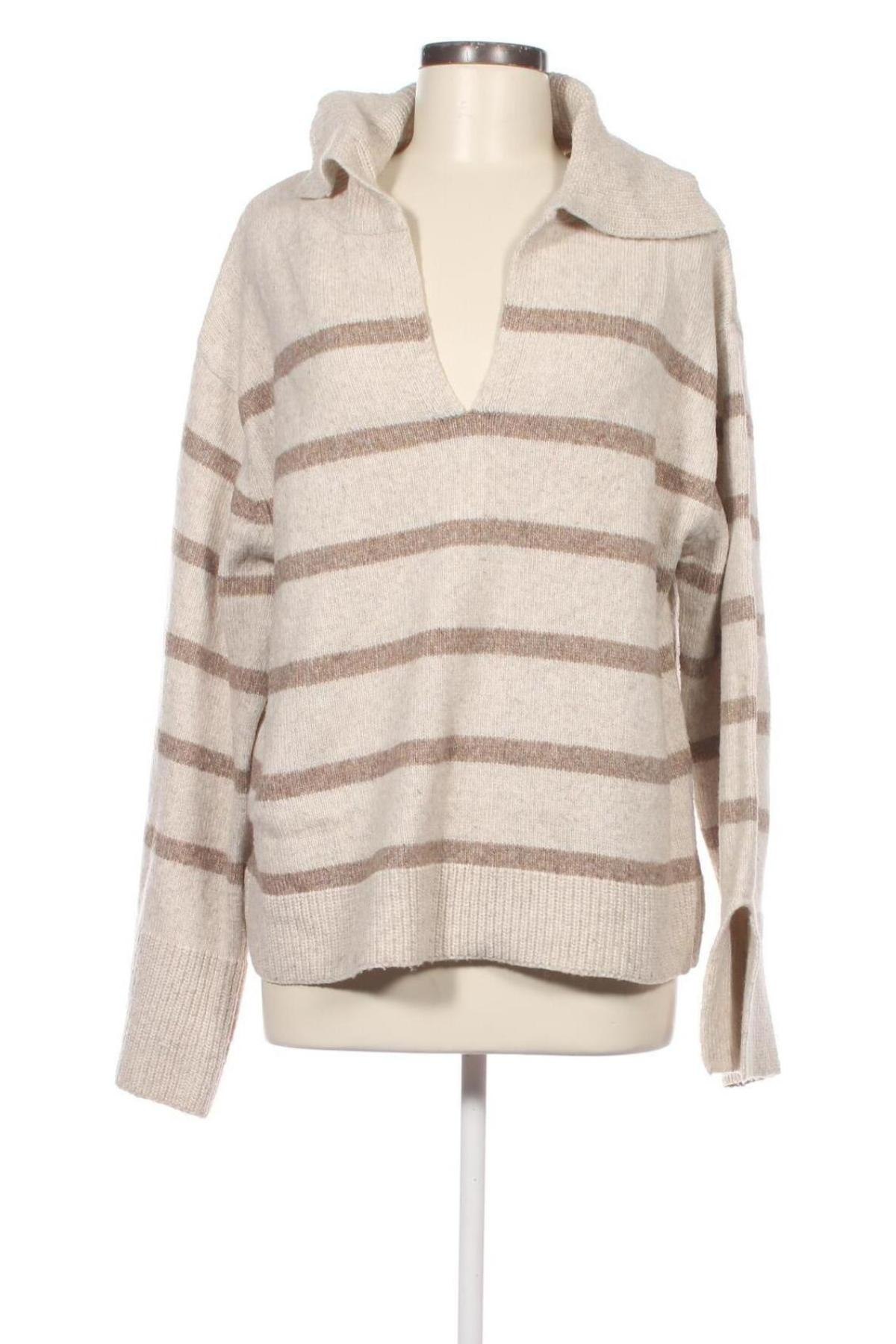 Дамски пуловер Gina Tricot, Размер L, Цвят Бежов, Цена 24,30 лв.