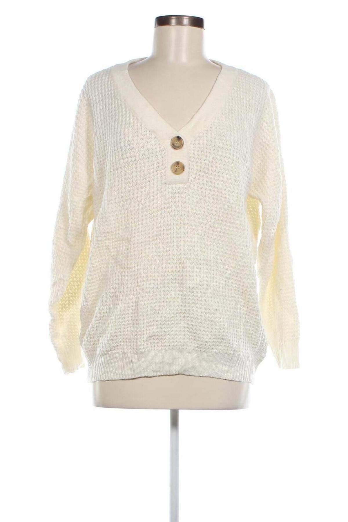 Γυναικείο πουλόβερ Listicle, Μέγεθος L, Χρώμα Λευκό, Τιμή 2,87 €
