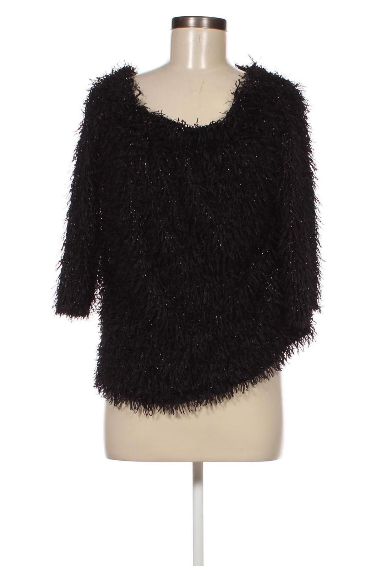 Дамски пуловер Zara Knitwear, Размер L, Цвят Черен, Цена 16,20 лв.