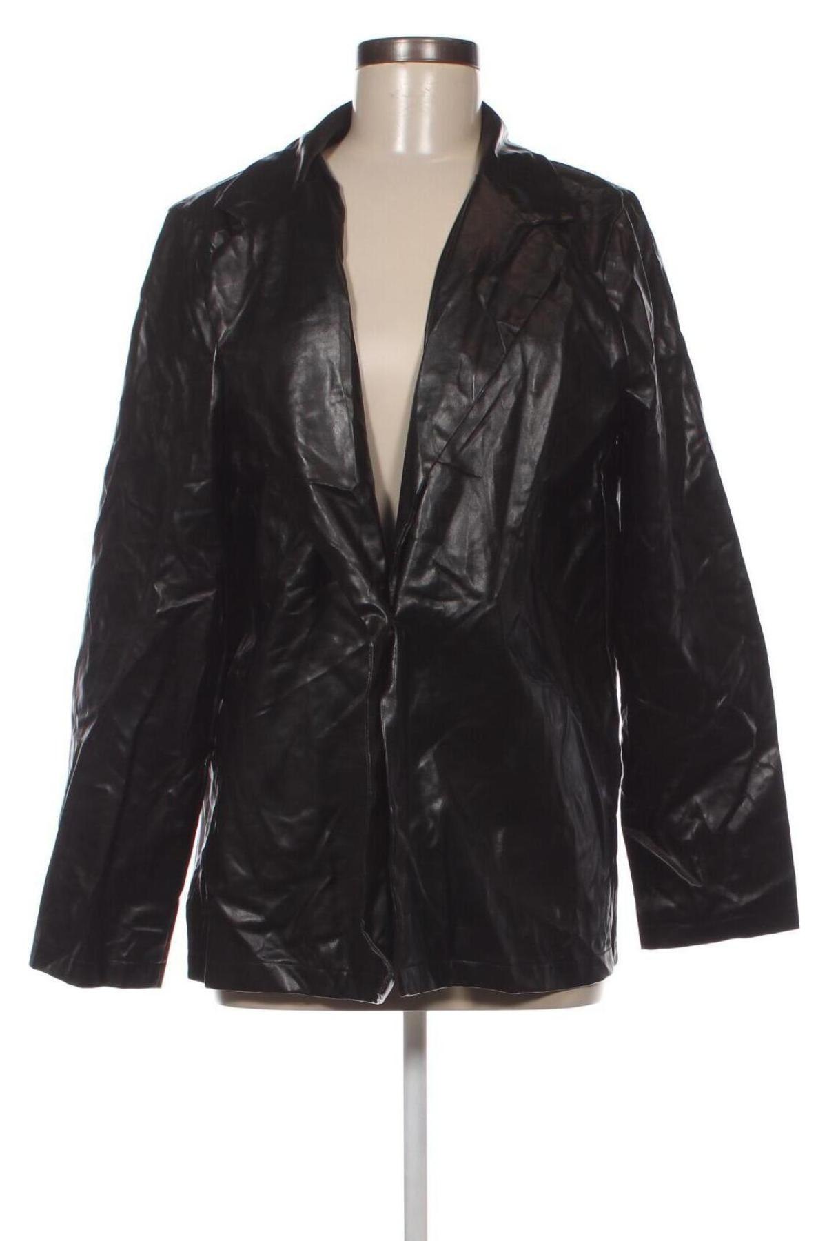 Дамско кожено яке SHEIN, Размер M, Цвят Черен, Цена 10,78 лв.
