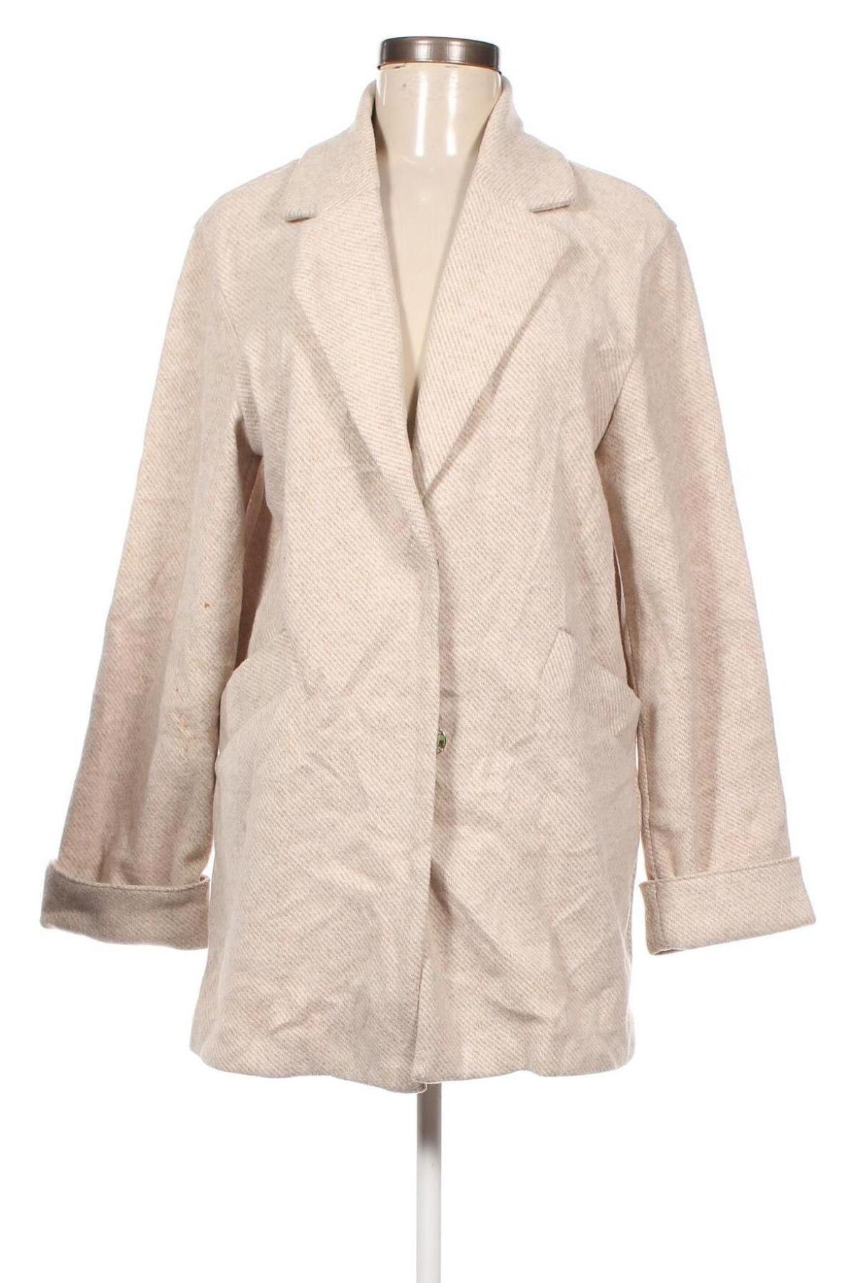 Palton de femei Bershka, Mărime S, Culoare Bej, Preț 123,19 Lei