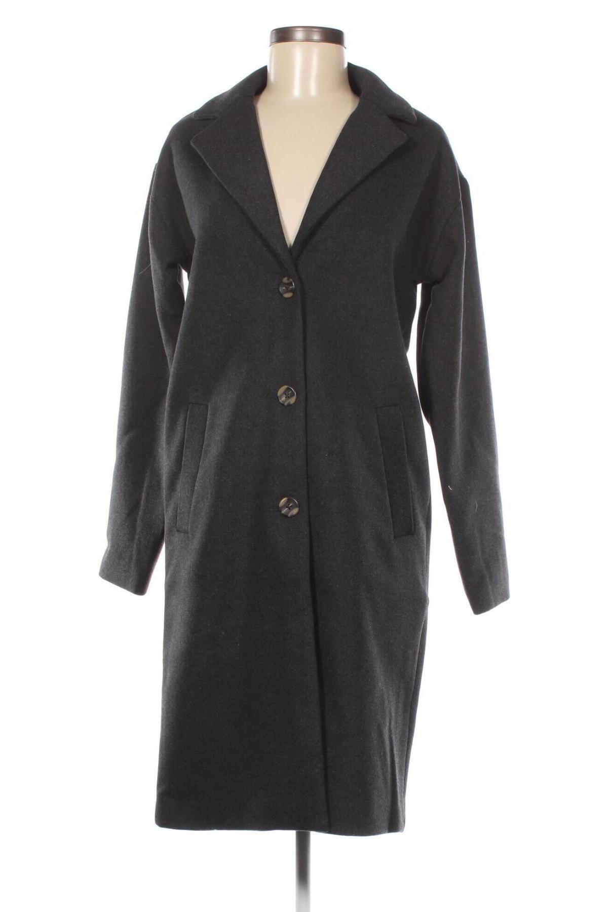 Γυναικείο παλτό Pieces, Μέγεθος S, Χρώμα Γκρί, Τιμή 19,67 €