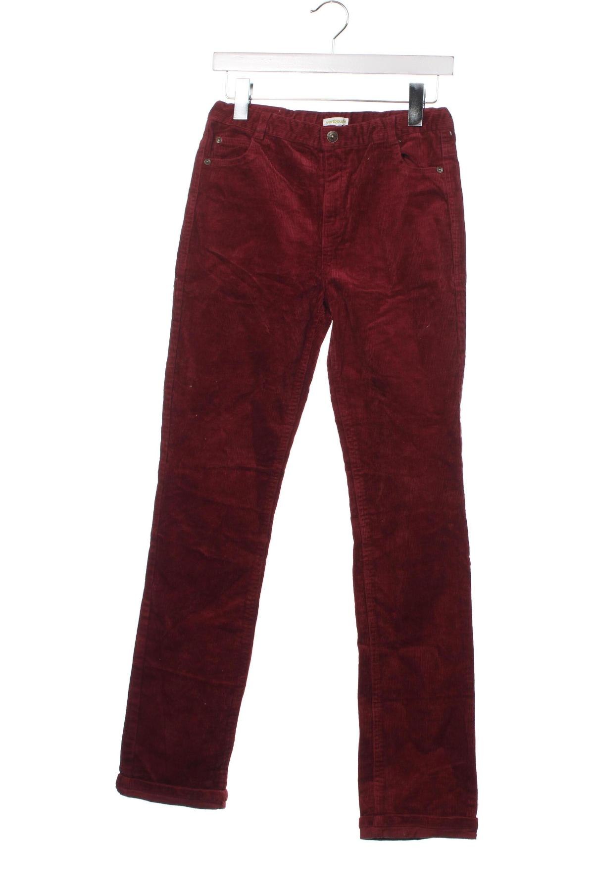 Pantaloni de catifea reiată, pentru copii Vertbaudet, Mărime 11-12y/ 152-158 cm, Culoare Roșu, Preț 18,82 Lei