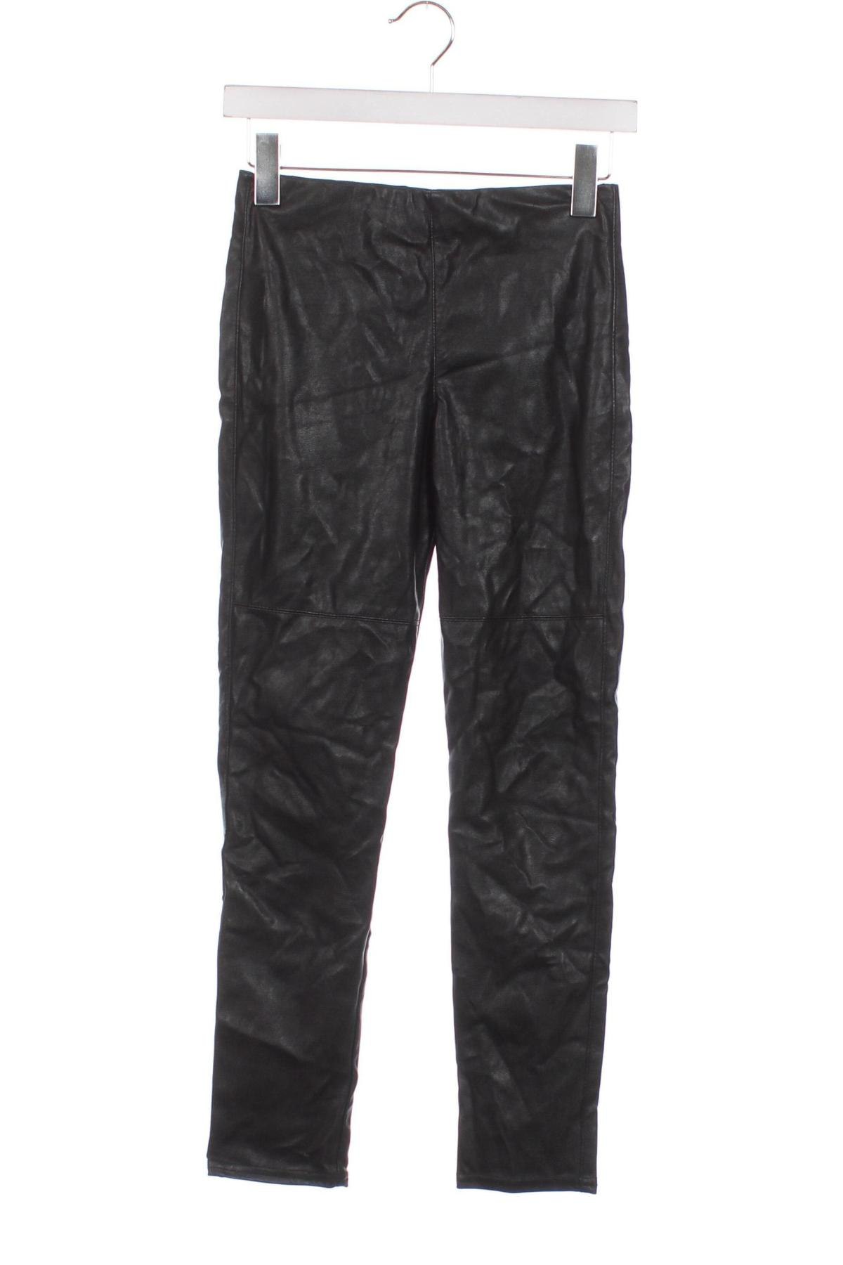 Dziecięce skórzane spodnie H&M, Rozmiar 11-12y/ 152-158 cm, Kolor Czarny, Cena 92,76 zł