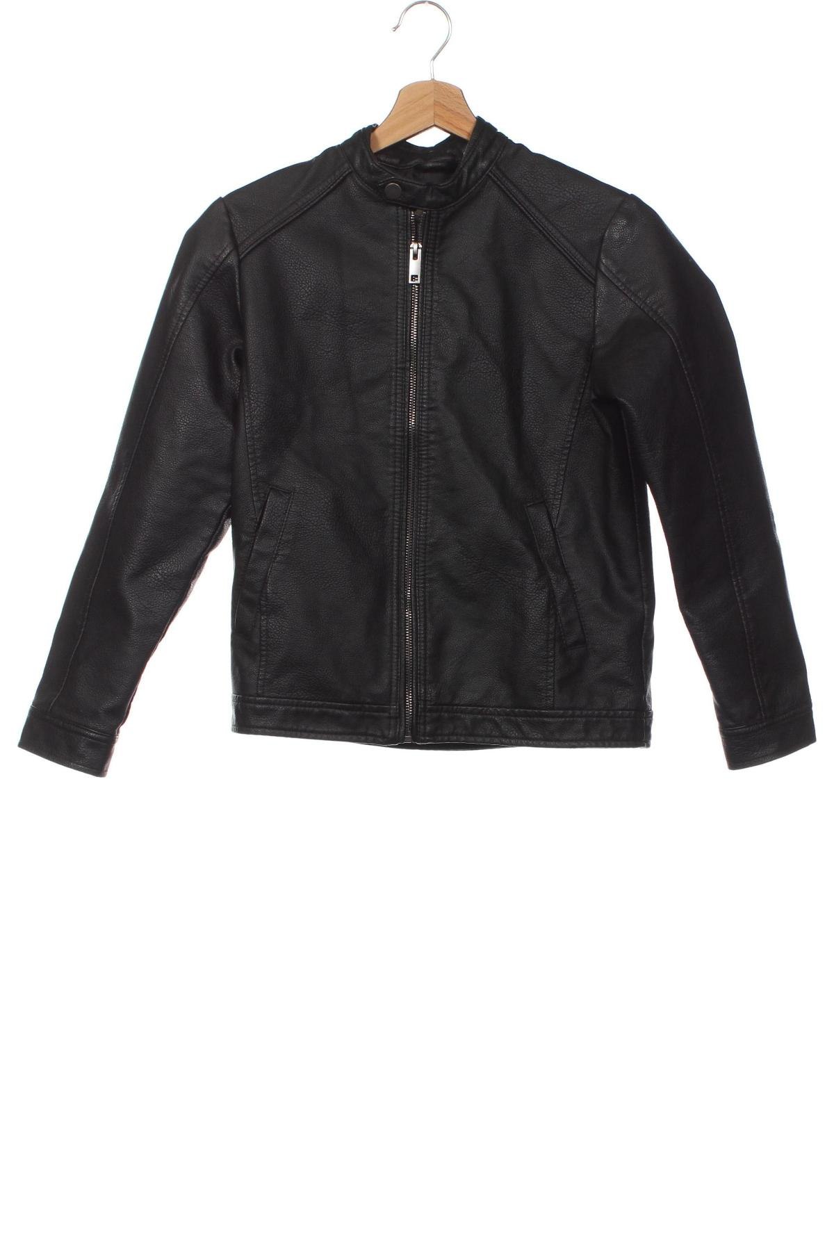 Detská kožená bunda  Produkt by Jack & Jones, Veľkosť 10-11y/ 146-152 cm, Farba Čierna, Cena  18,10 €