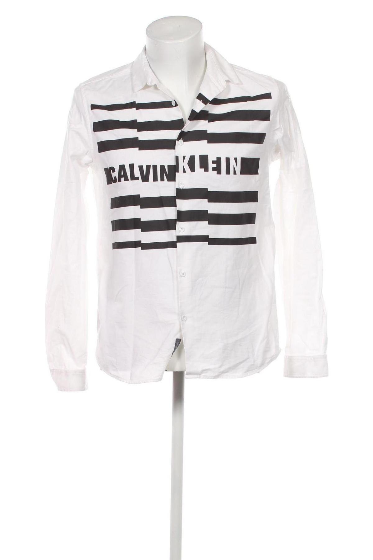 Męska koszula Calvin Klein Jeans, Rozmiar S, Kolor Biały, Cena 81,99 zł