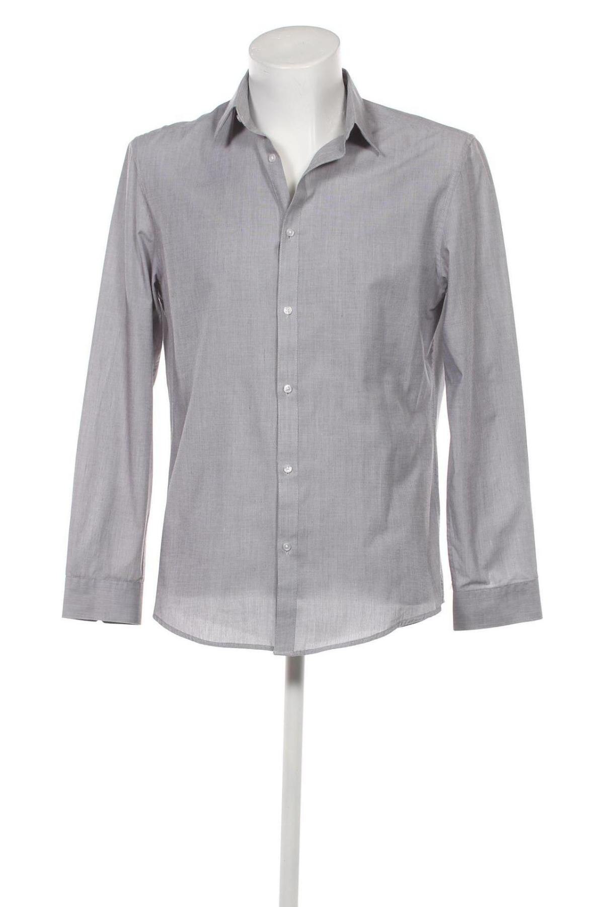 Мъжка риза H&M, Размер M, Цвят Сив, Цена 29,01 лв.