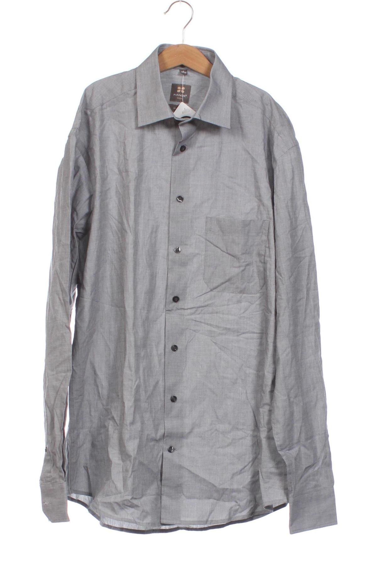 Ανδρικό πουκάμισο Manor, Μέγεθος S, Χρώμα Γκρί, Τιμή 2,69 €