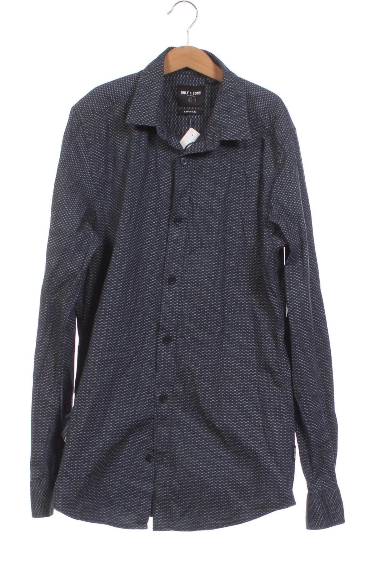 Ανδρικό πουκάμισο Only & Sons, Μέγεθος S, Χρώμα Μπλέ, Τιμή 4,13 €