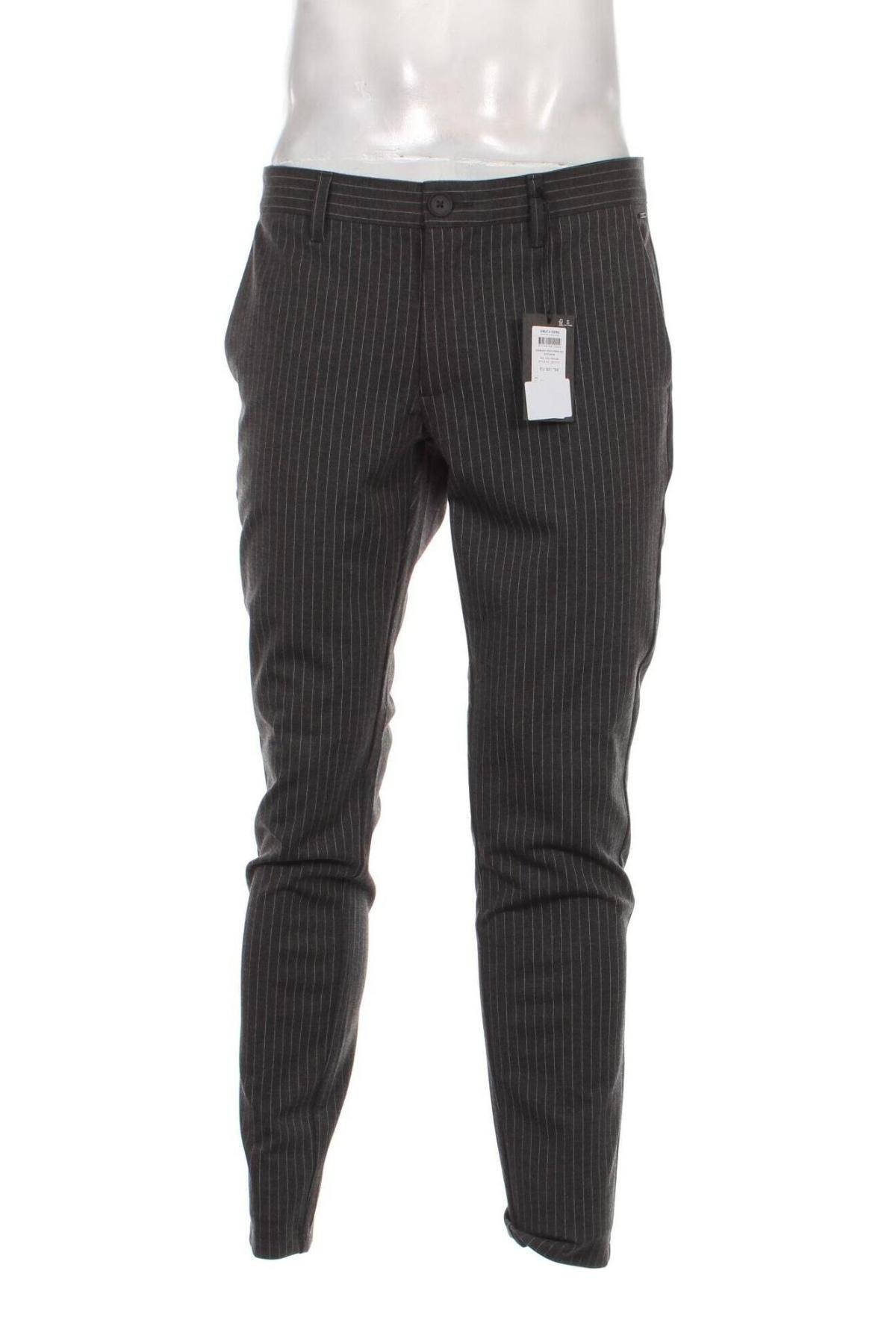 Pantaloni de bărbați Only & Sons, Mărime L, Culoare Gri, Preț 39,34 Lei