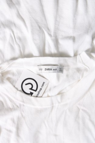 Дамски пуловер Zara Knitwear, Размер L, Цвят Бял, Цена 27,49 лв.