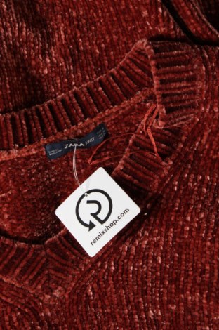 Дамски пуловер Zara Knitwear, Размер M, Цвят Кафяв, Цена 17,49 лв.