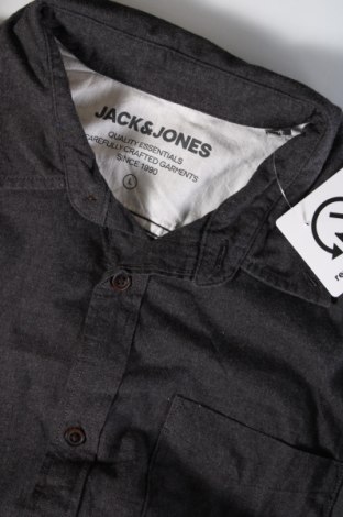 Ανδρικό πουκάμισο Jack & Jones, Μέγεθος L, Χρώμα Γκρί, Τιμή 21,49 €