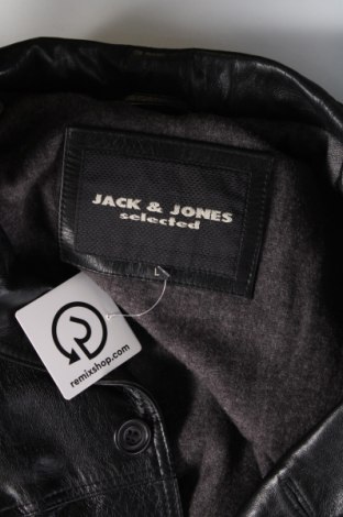 Pánska kožená bunda  Jack & Jones, Veľkosť L, Farba Čierna, Cena  58,95 €