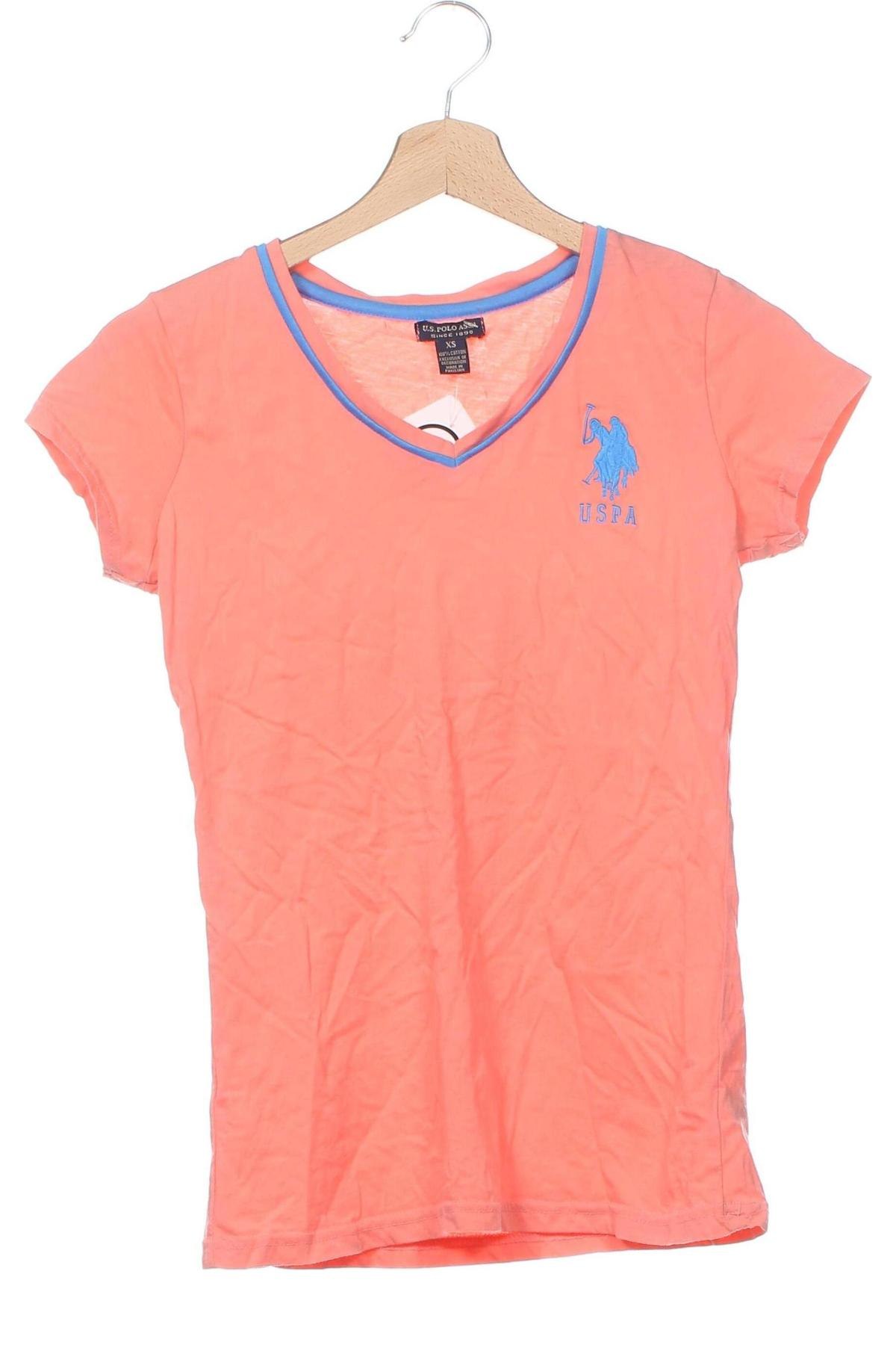 Γυναικείο t-shirt U.S. Polo Assn., Μέγεθος XS, Χρώμα Πορτοκαλί, Τιμή 16,99 €