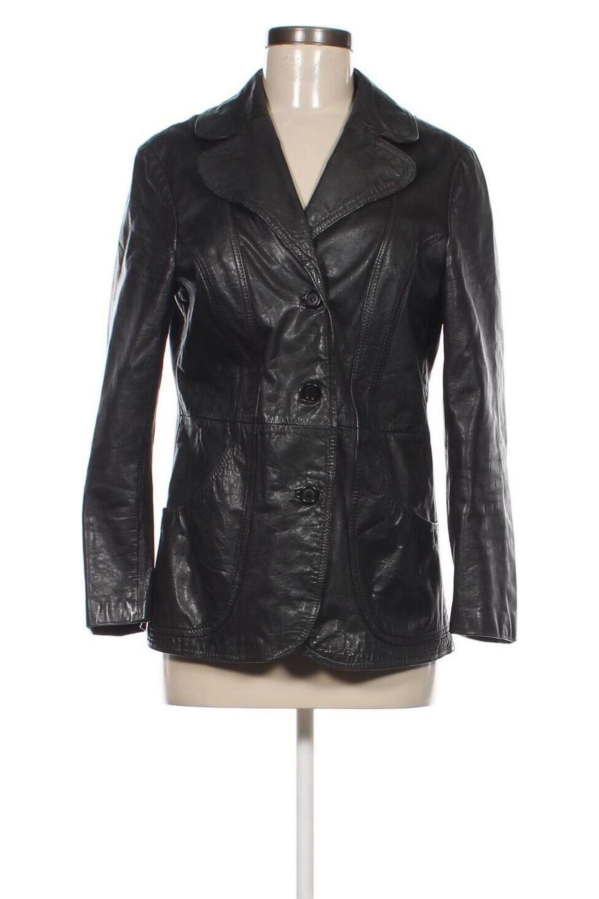 Damen Lederjacke, Größe L, Farbe Schwarz, Preis € 34,99