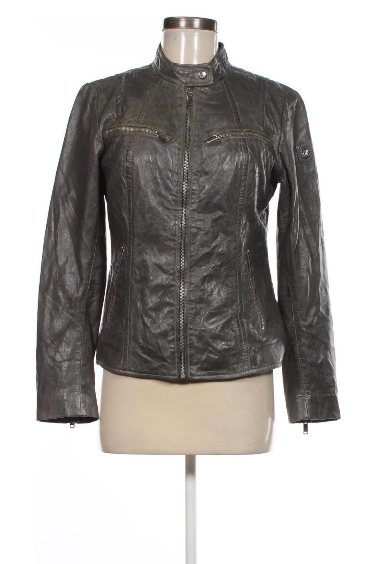 Damen Lederjacke, Größe M, Farbe Grün, Preis € 22,99