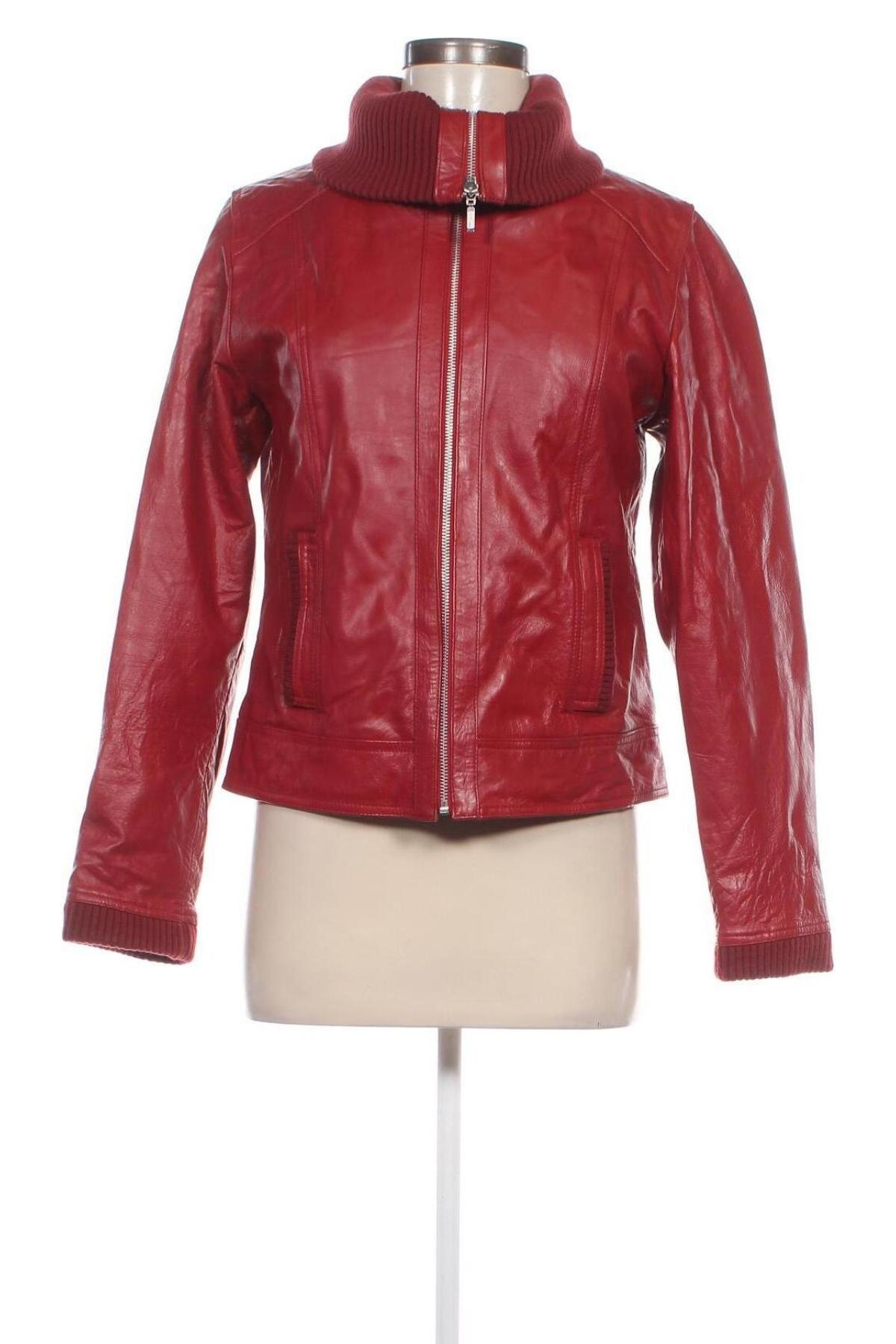 Damen Lederjacke, Größe M, Farbe Rot, Preis € 40,99