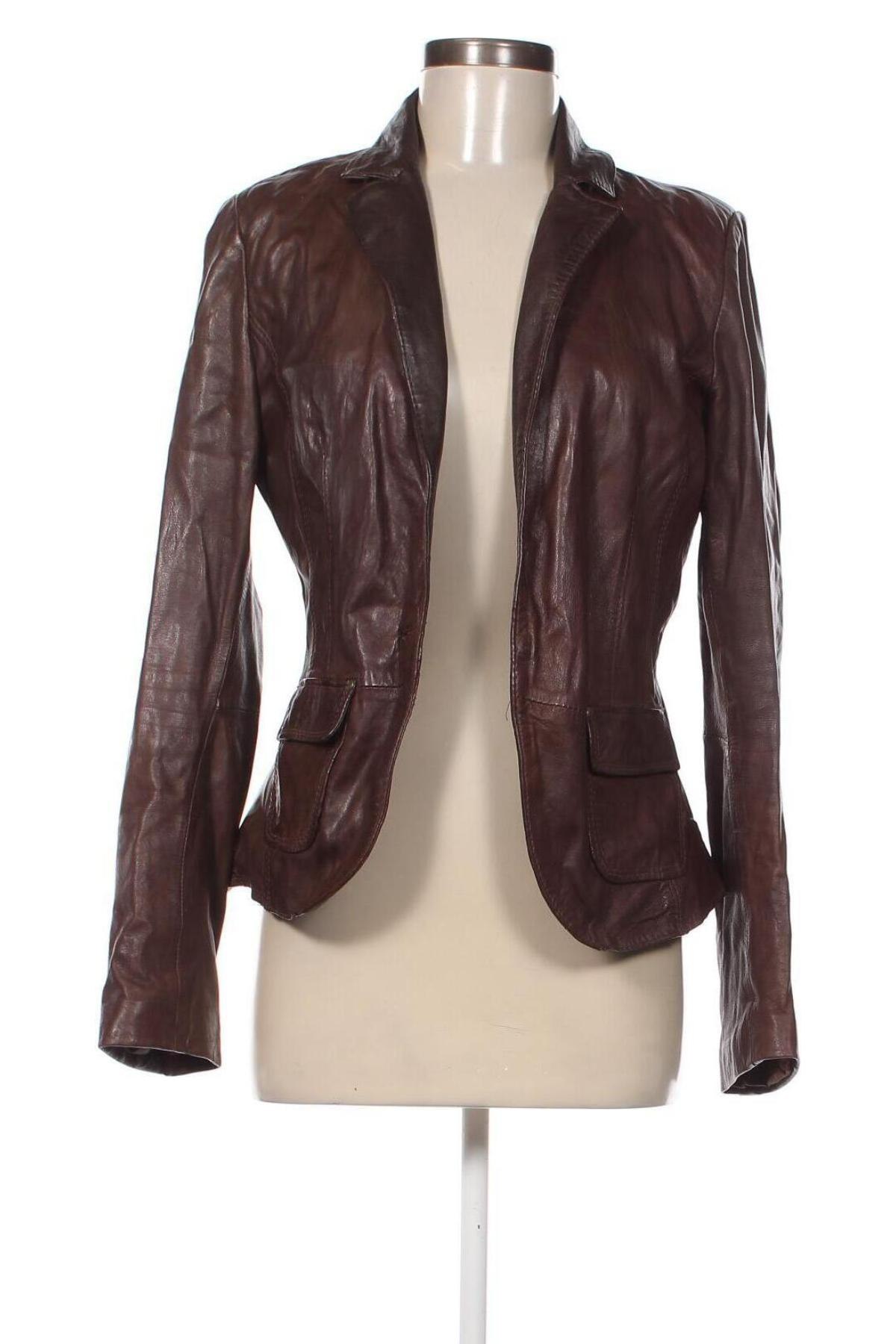 Damen Lederjacke Bershka, Größe L, Farbe Braun, Preis 54,99 €