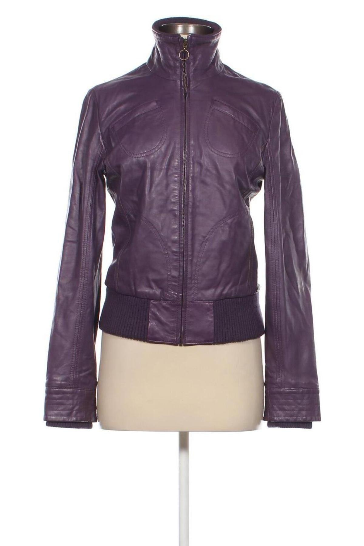 Damen Lederjacke Mango, Größe M, Farbe Lila, Preis € 41,94