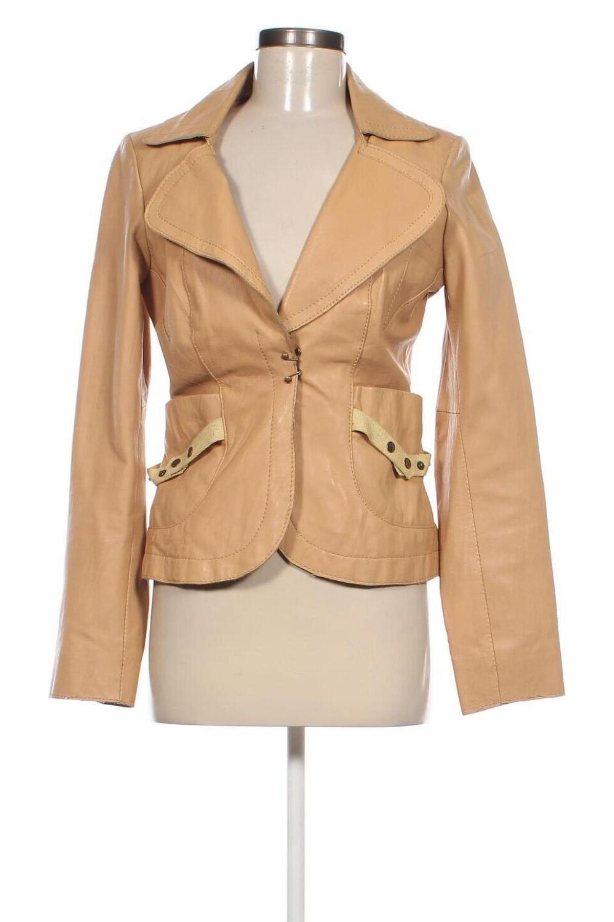 Damen Lederjacke Vero Moda, Größe S, Farbe Beige, Preis € 31,99