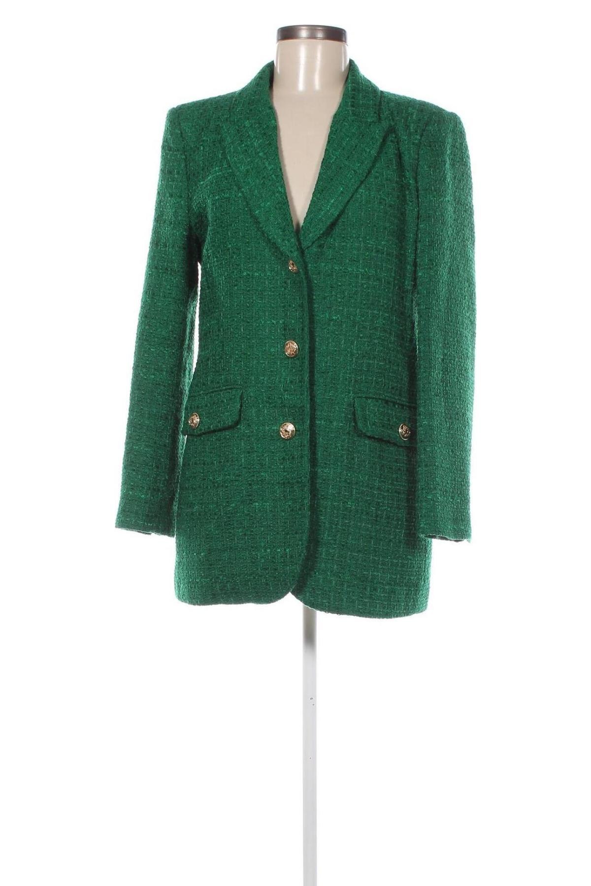 Damen Blazer Zara, Größe M, Farbe Grün, Preis 33,99 €