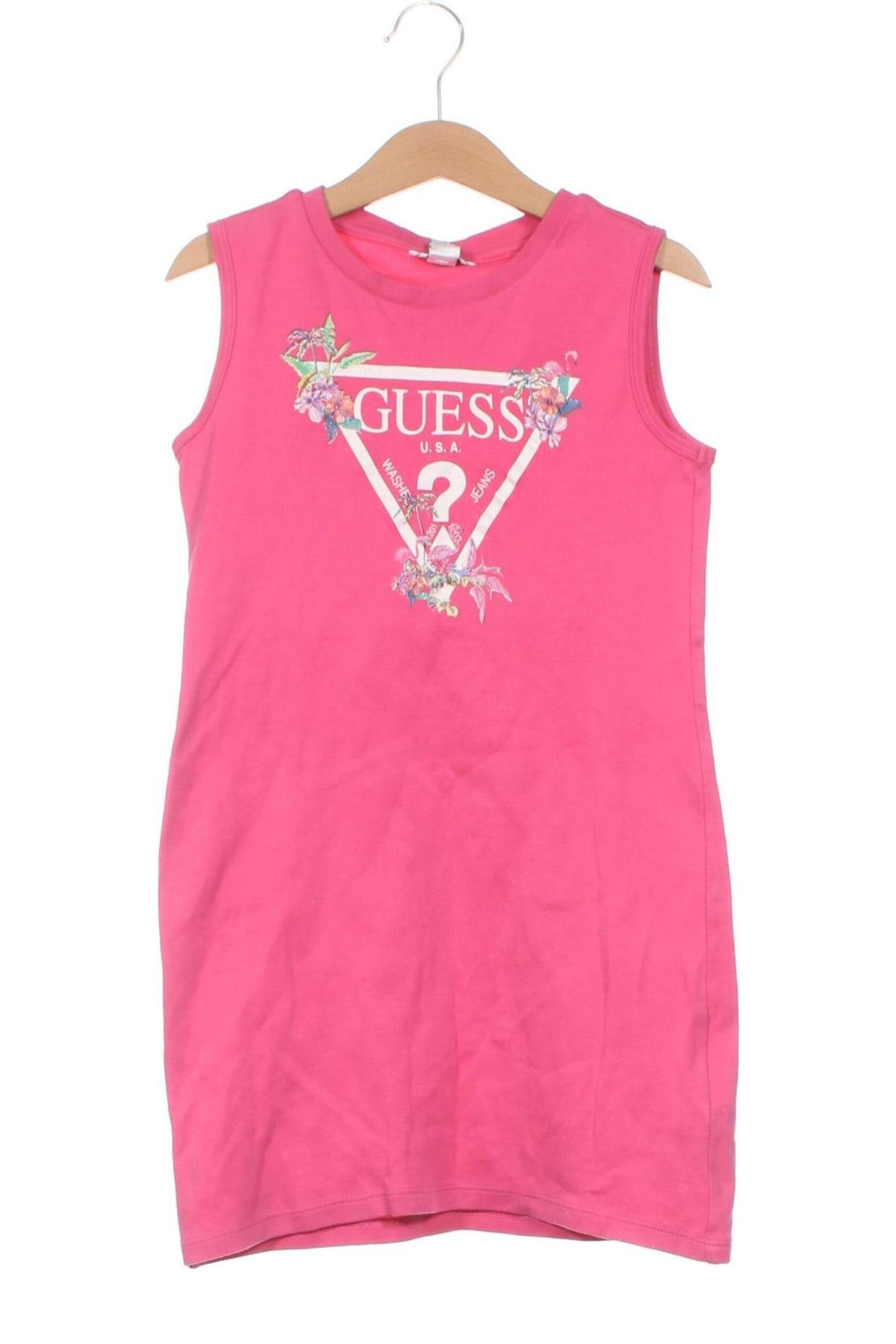 Dziecięca sukienka Guess, Rozmiar 7-8y/ 128-134 cm, Kolor Różowy, Cena 94,25 zł