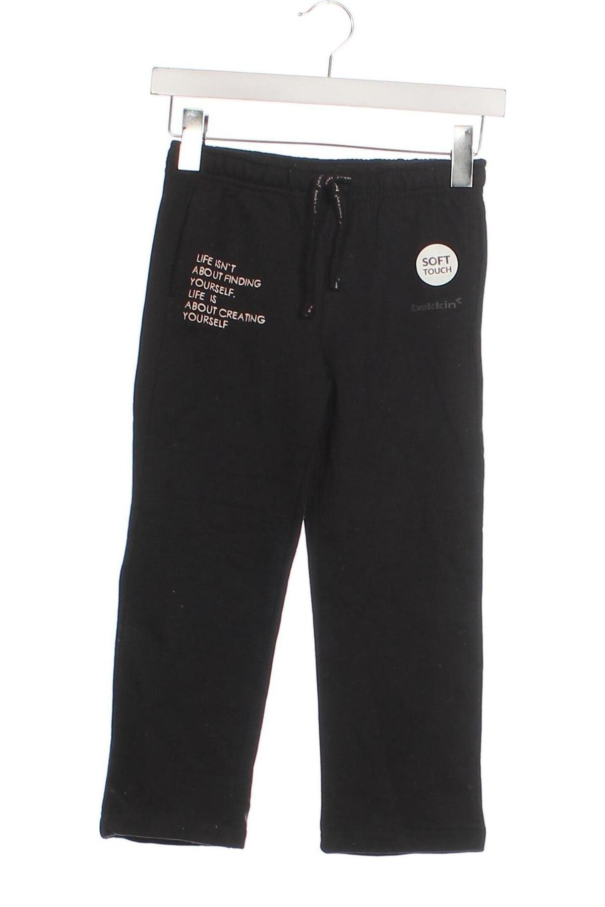 Pantaloni de trening, pentru copii Bekkin, Mărime 5-6y/ 116-122 cm, Culoare Negru, Preț 117,35 Lei