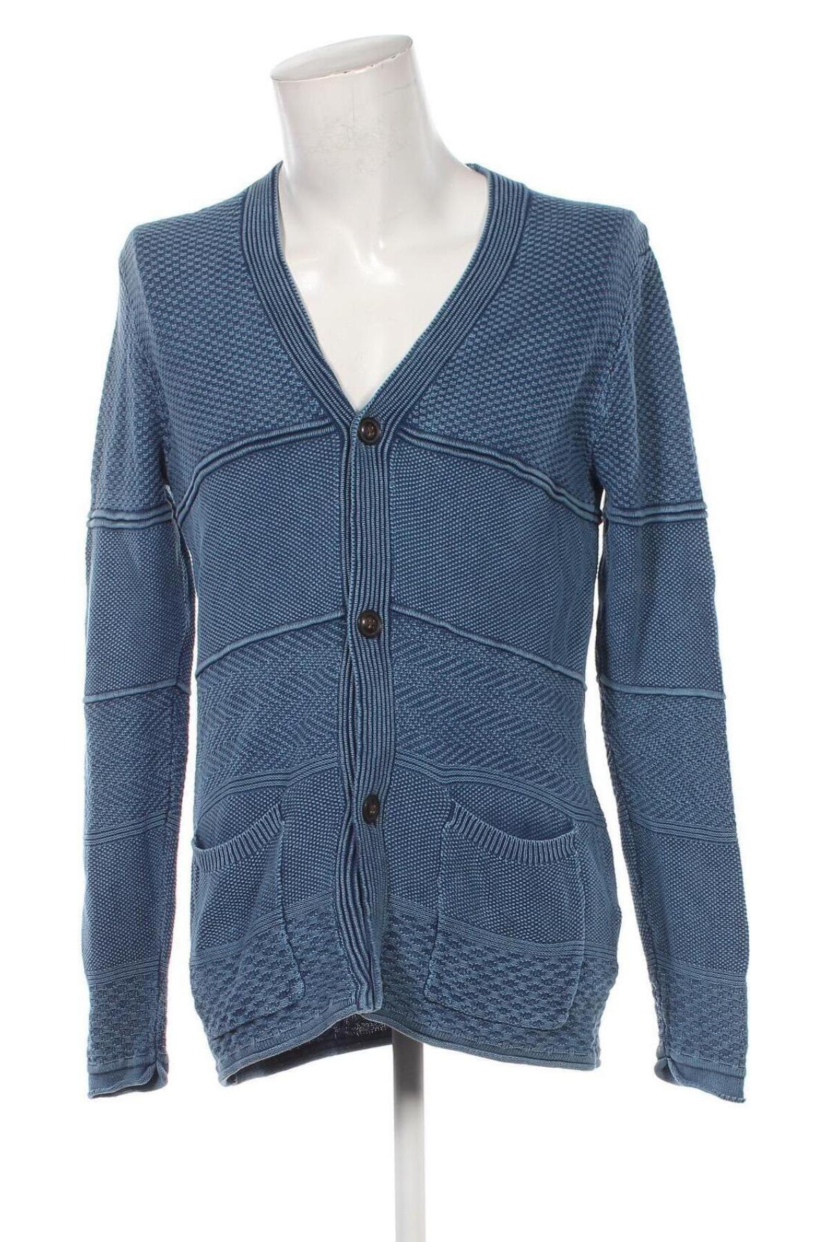 Herren Strickjacke, Größe M, Farbe Blau, Preis 16,49 €