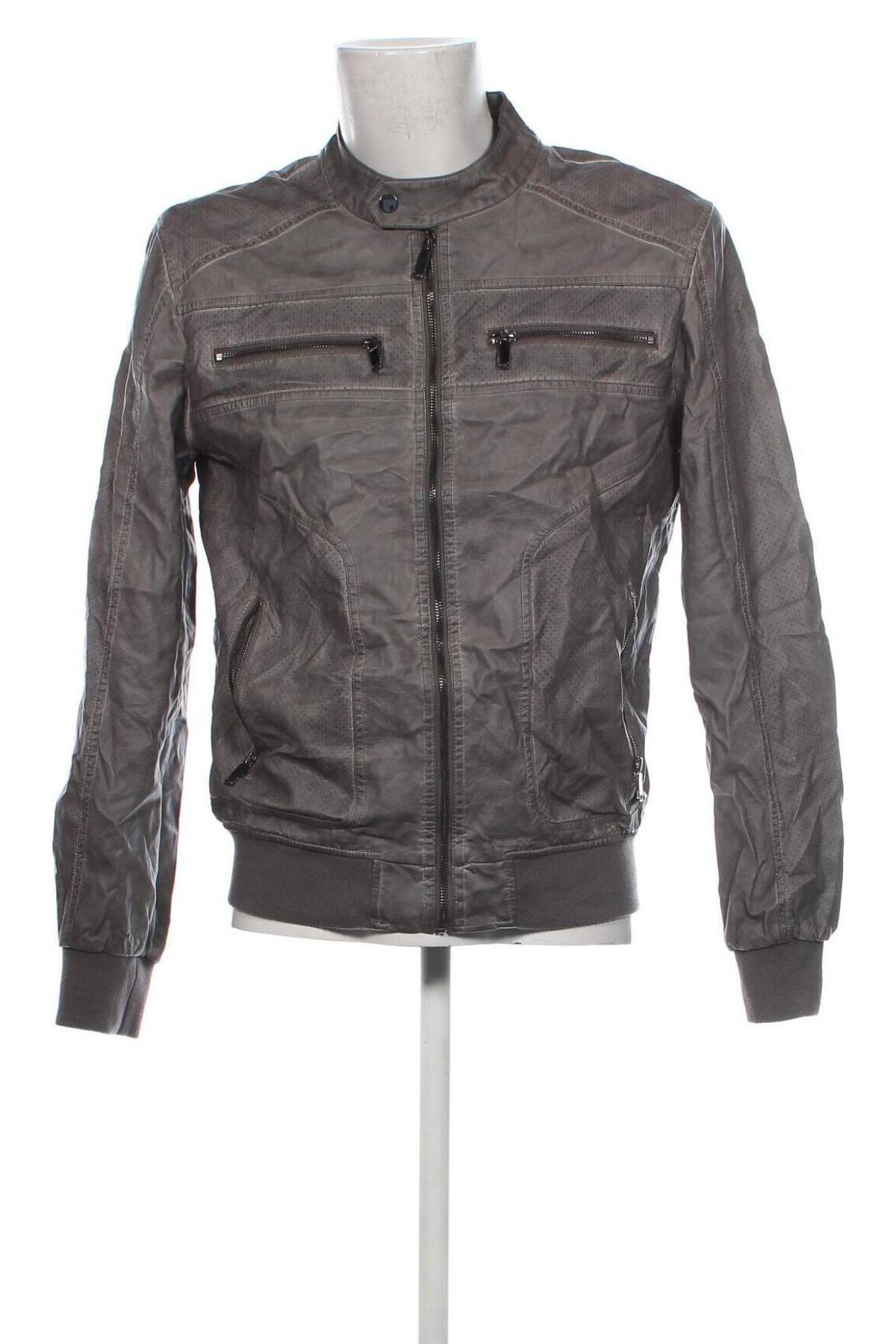 Herren Lederjacke Bata, Größe L, Farbe Grau, Preis 23,99 €