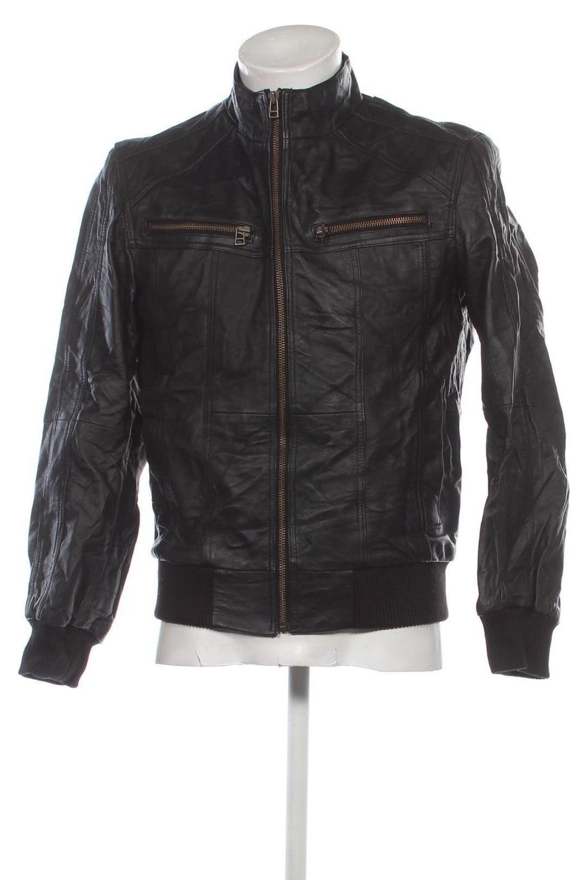 Herren Lederjacke Isaco & Kawa, Größe M, Farbe Schwarz, Preis 94,99 €