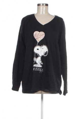 Γυναικεία μπλούζα Peanuts, Μέγεθος 3XL, Χρώμα Μαύρο, Τιμή 9,99 €