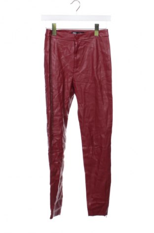 Дамски панталон Zara, Размер XS, Цвят Червен, Цена 19,99 лв.