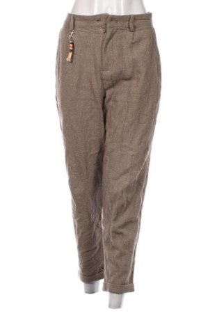 Дамски панталон Zara, Размер L, Цвят Кафяв, Цена 21,99 лв.