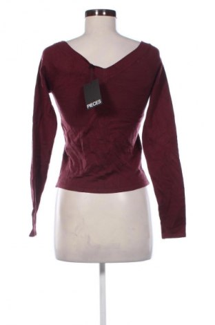 Γυναικείο πουλόβερ Pieces, Μέγεθος M, Χρώμα Κόκκινο, Τιμή 20,99 €