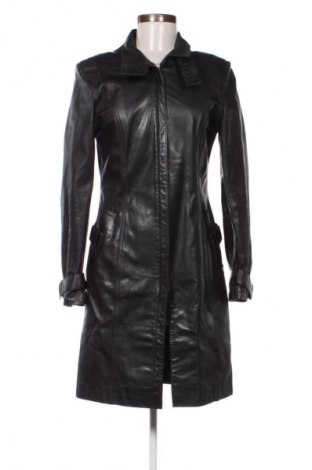 Дамско кожено палто Hugo Boss, Размер S, Цвят Черен, Цена 330,50 лв.
